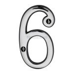 M Marcus Heritage Brass Numeral 6 - Face Fix 76mm Traditional font